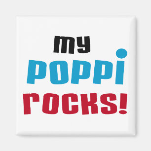 Meine Poppi Rocks T - Shirt und Geschenke Magnet