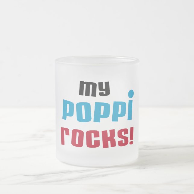 Meine Poppi Rocks T - Shirt und Geschenke Mattglastasse (Mittel)