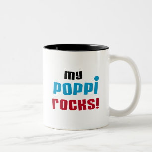 Meine Poppi Rocks T - Shirt und Geschenke Zweifarbige Tasse