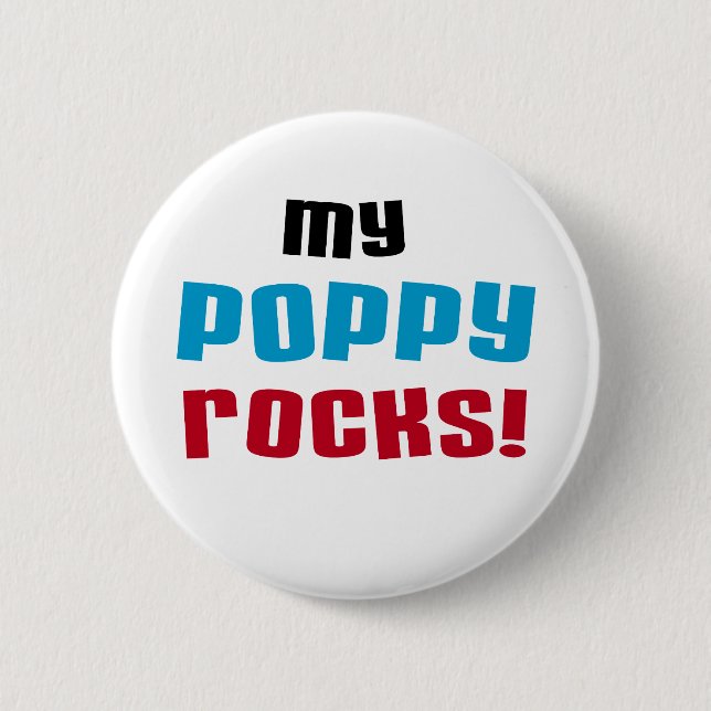 Meine Poppy Rocks T - Shirt und Geschenke Button (Vorderseite)