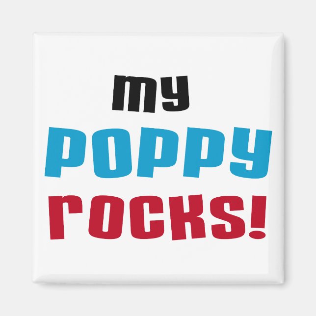 Meine Poppy Rocks T - Shirt und Geschenke Magnet (Vorne)