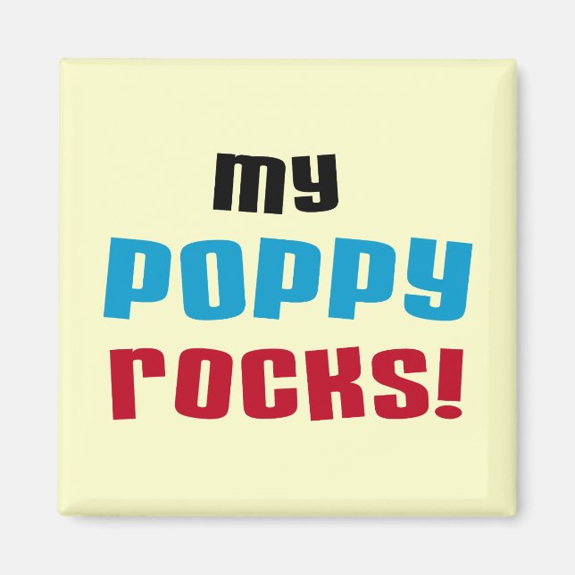 Meine Poppy Rocks T - Shirt und Geschenke Magnet (Vorne)