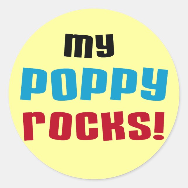 Meine Poppy Rocks T - Shirt und Geschenke Runder Aufkleber (Vorderseite)