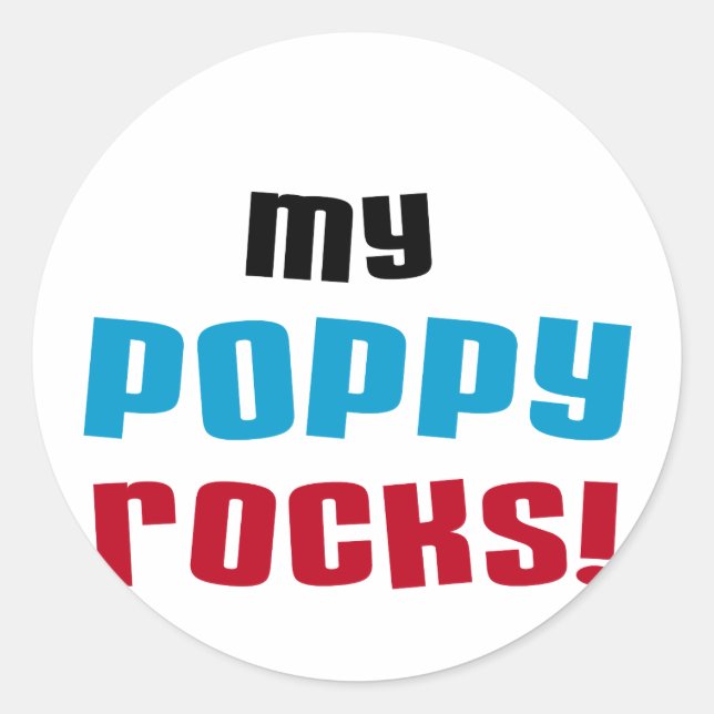 Meine Poppy Rocks T - Shirt und Geschenke Runder Aufkleber (Vorderseite)