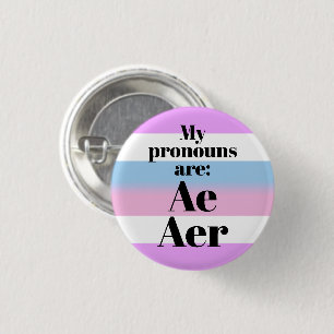 Meine Pronomen sind: Ae Aer - Bigender-Flagge Button