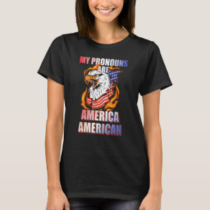 Meine Pronomen Sind Amerika Amerika Us Flagge Adle T-Shirt
