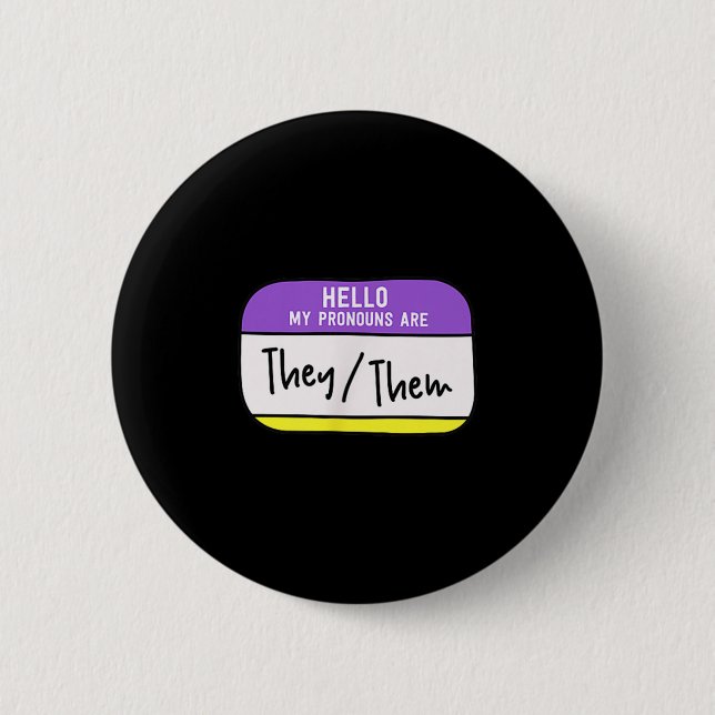 Meine Pronomen Sind Sie Sie Geschlecht Nichtbinär  Button (Vorderseite)