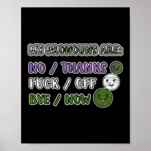 Meine Pronomen sind Trio Genderqueer Flag Colors S Poster