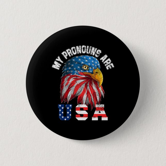 Meine Pronomen sind US-Amerikaner am 4. Juli. Button (Vorderseite)
