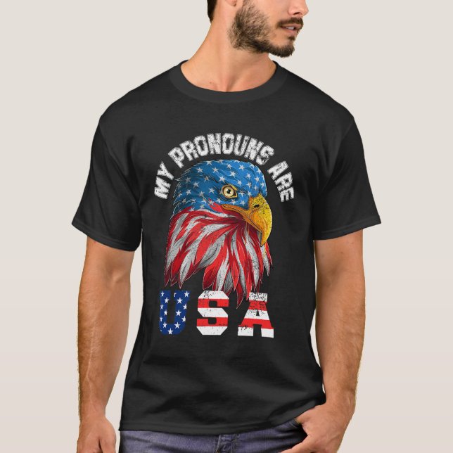 Meine Pronomen sind US-Amerikaner am 4. Juli. T-Shirt (Vorderseite)