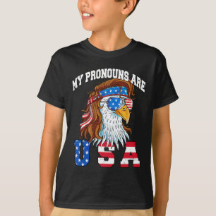 Meine Pronomen Sind Usa Adler Amerikanisch Lustig  T-Shirt