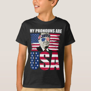 Meine Pronomen Sind Usa Donald Trump Patriotisch 4 T-Shirt