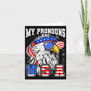 Meine Pronomen sind Usa Eagle American Funny 4. Ju Karte