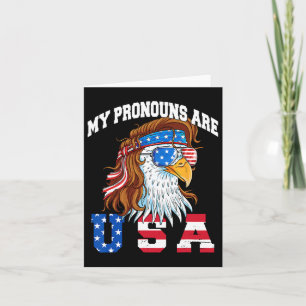 Meine Pronomen sind Usa Eagle American Funny 4. Ju Karte