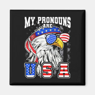 Meine Pronomen sind Usa Eagle American Funny 4. Ju Magnet