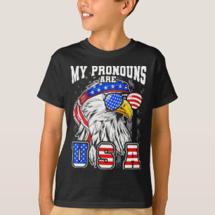 Meine Pronomen sind Usa Eagle American Funny 4. Ju T-Shirt