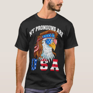 Meine Pronomen sind Usa Eagle American Funny 4. T-Shirt