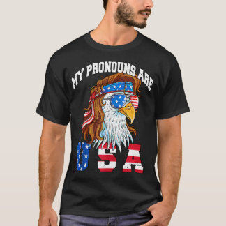 Meine Pronomen sind Usa Eagle American Funny 4. T-Shirt