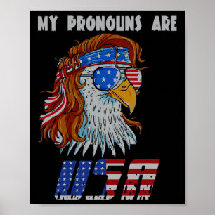 Meine Pronomen Sind Usa-Flagge George Washington A Poster