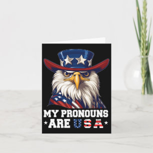 Meine Pronomen sind Usa Funny Eagle 4 Juli Amerika Karte