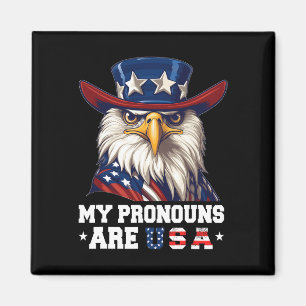 Meine Pronomen sind Usa Funny Eagle 4 Juli Amerika Magnet