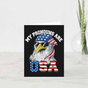 Meine Pronomen sind Usa Patriotic Eagle Funny 4. J Karte