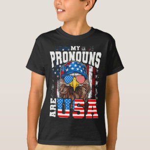 Meine Pronomen sind Usa Patriotic Eagle Funny 4. J T-Shirt