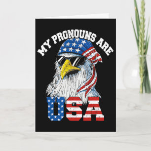 Meine Pronomen Sind Usa Patriotischer Adler Lustig Karte