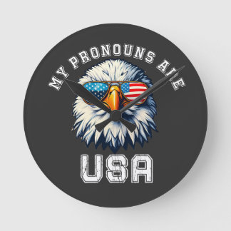 Meine Pronomen Sind USA Runde Wanduhr