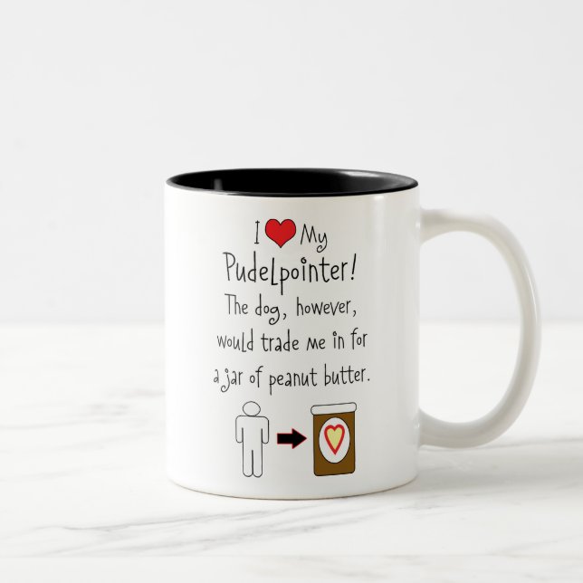 Meine Pudelpointer Liebe-Erdnussbutter Zweifarbige Tasse (Rechts)