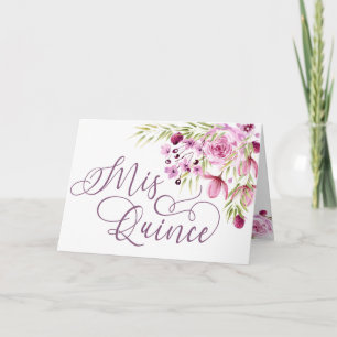 Meine Quince Lila Wasserfarbe Blumig 15. Geburtsta Einladung