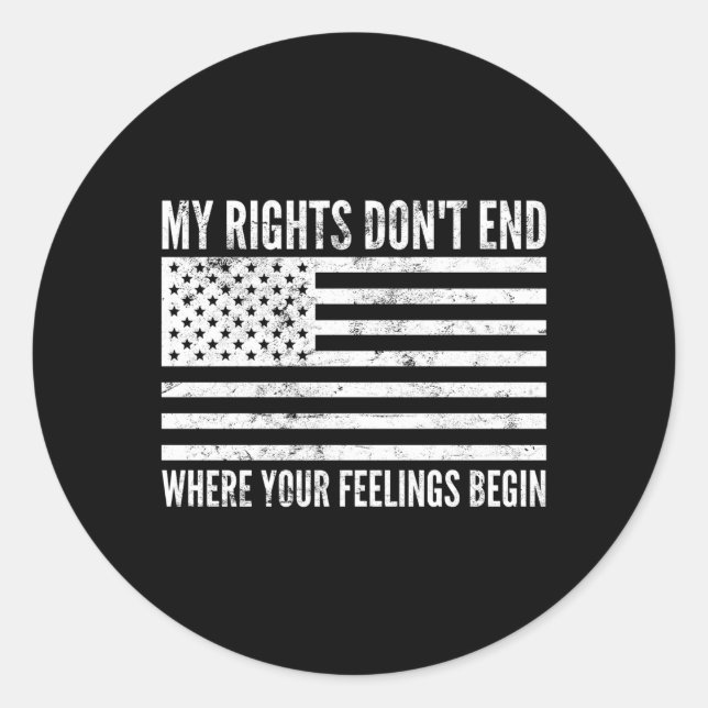 Meine Rechte beenden die konservative 2nd Adt Gun  Runder Aufkleber (Vorderseite)