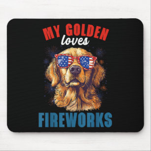 Meine Retriever Lieben Feuerwerk 4. Juli Patriotic Mousepad