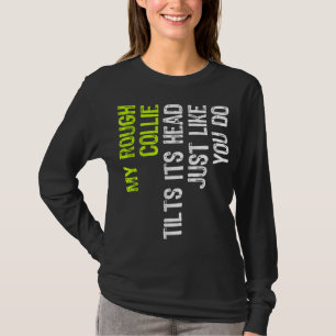 Meine robuste Collie neigt ihren Kopf, genau wie d T-Shirt