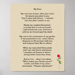 "Meine Rose", ein Gedicht über Familienleben Poster