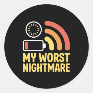 Meine schlimmste schreckliche Nacht schwaches WLAN Runder Aufkleber