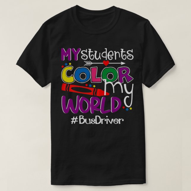 Meine Schüler färben meinen World-Bus-Fahrer T-Shirt (Design vorne)