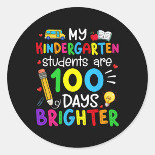 Meine Schüler im Kindergarten sind 100 Tage heller Runder Aufkleber