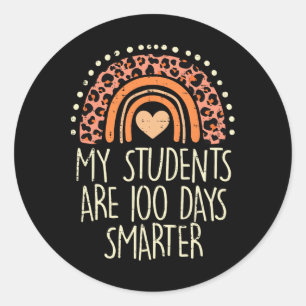 Meine Schüler sind 100 Tage schlauer 100. Schultag Runder Aufkleber