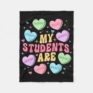 Meine Schüler sind freundliche starke Candy Heart  Fleecedecke