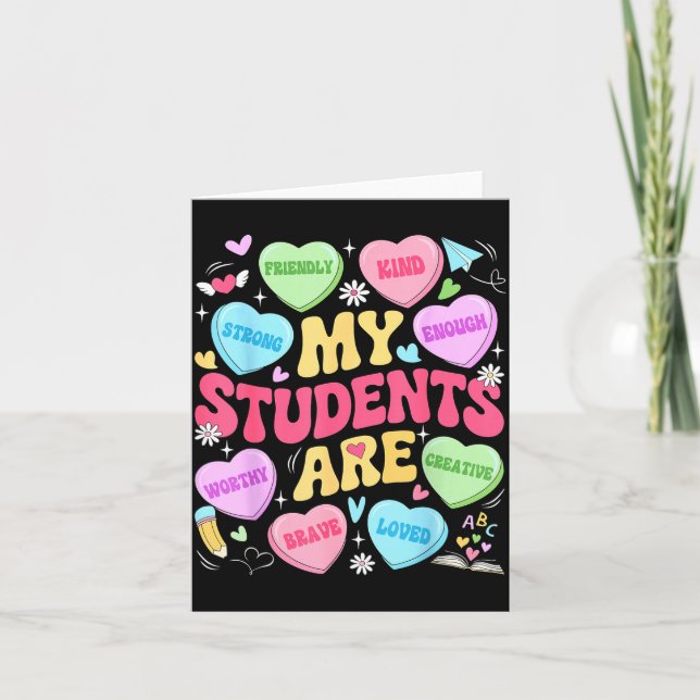 Meine Schüler sind freundliche starke Valentinsleh Karte (Vorderseite)