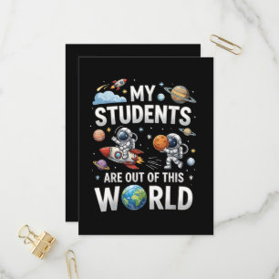 Meine Schüler sind in dieser Weltraumwelt unterweg Einladungspostkarte
