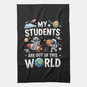 Meine Schüler sind in dieser Weltraumwelt unterweg Geschirrtuch