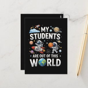 Meine Schüler sind in dieser Weltraumwelt unterweg Postkarte