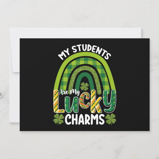 Meine Schüler sind meine Glücksbringer St. Patrick Einladung (Vorderseite)