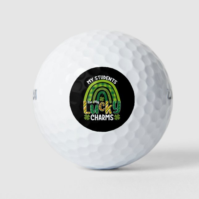 Meine Schüler sind meine Glücksbringer St. Patrick Golfball (Vorderseite)