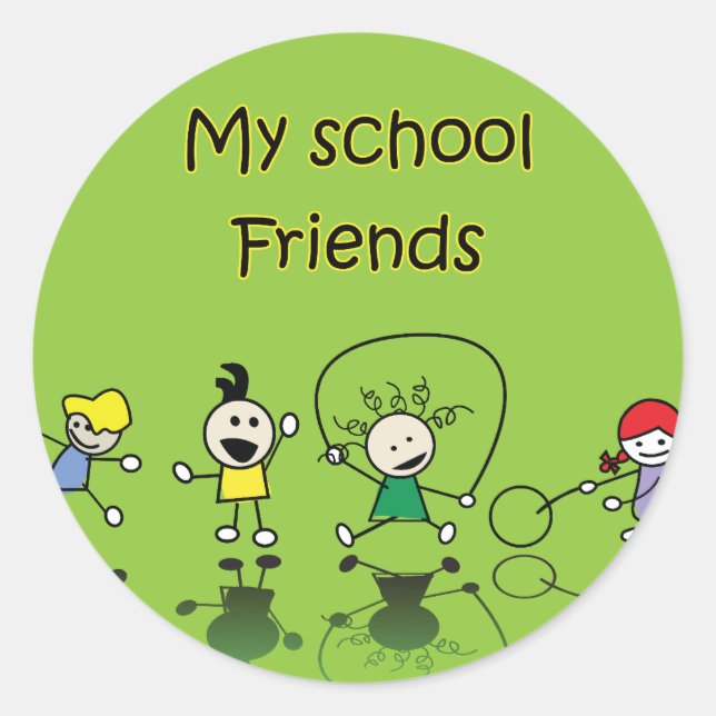 Meine Schulfreunde Runder Aufkleber (Vorderseite)