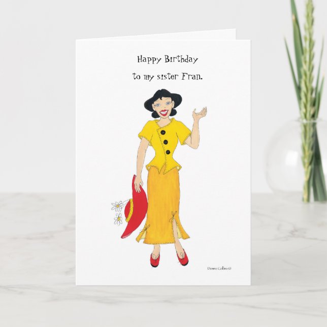 Meine Schwester Fran Karte (Vorderseite)