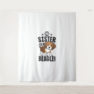 Meine Schwester ist ein Beagle Shirt Kinder Beagle Wandteppich