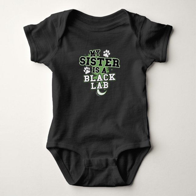 Meine Schwester ist ein schwarzer Labyrinth Baby Strampler (Vorderseite)